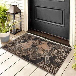 Abbott Collection Cardinal Rubber Doormat - Black & Copper Outdoor Entry Mat